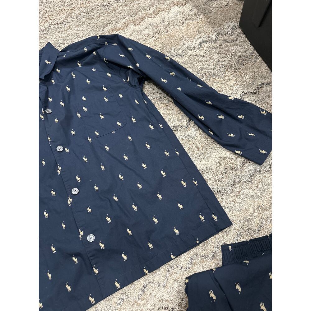 Polo Ralph Lauren Blue Pajamas With Logo Pattern Men’s Size L - Picture 8 of 11
